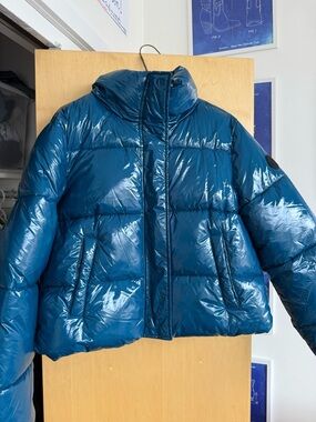 Noize Shiny Teal Puffer Jacket